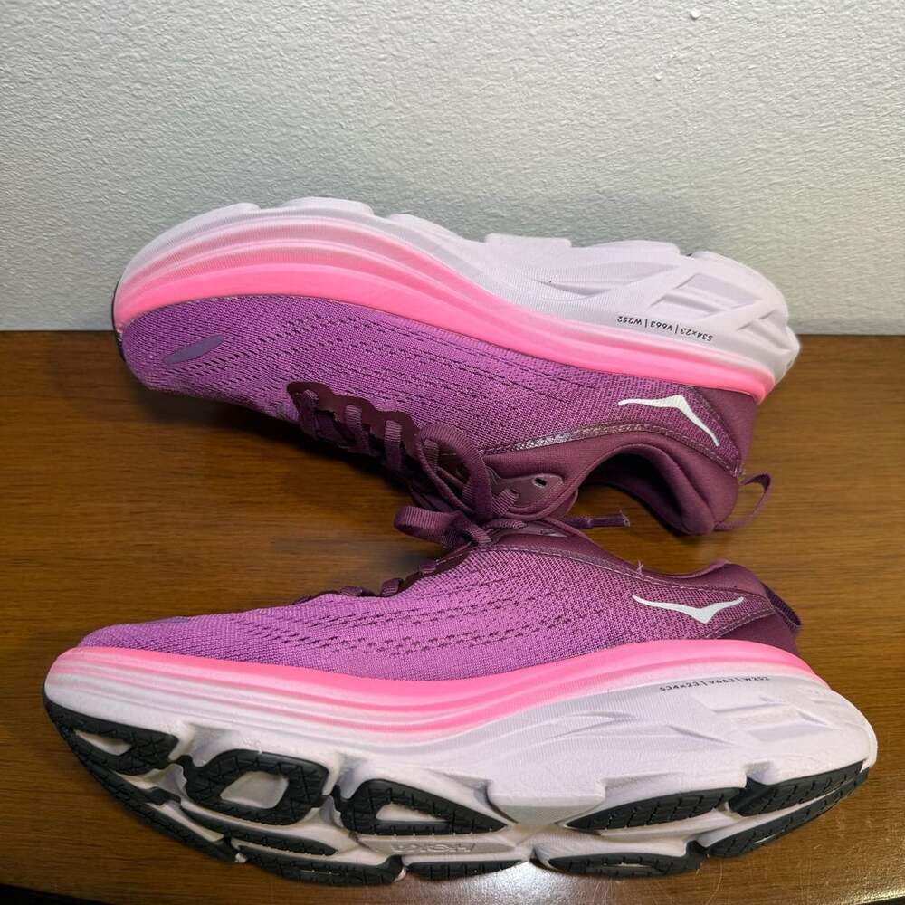 Hoka One One Women's Bondi 8 Running Shoes Beautyberry Grape Wine Size 7.5B - Picture 11 of 12